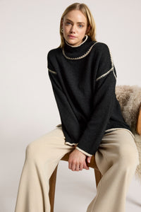 Orin Jumper - Black/Dune - Girl Next Door Fashion