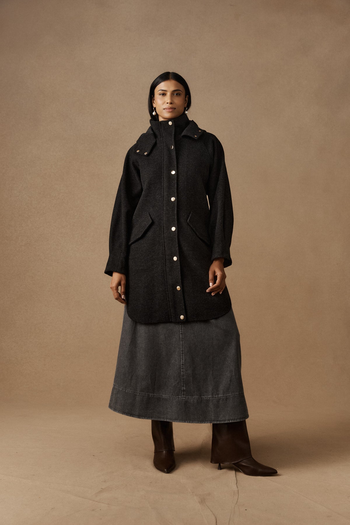 Sable Hood Jacket - Char - Girl Next Door Fashion