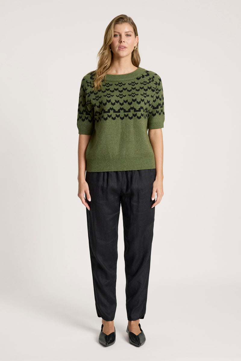Maasai Knit Top - Pampas/Black - Girl Next Door Fashion