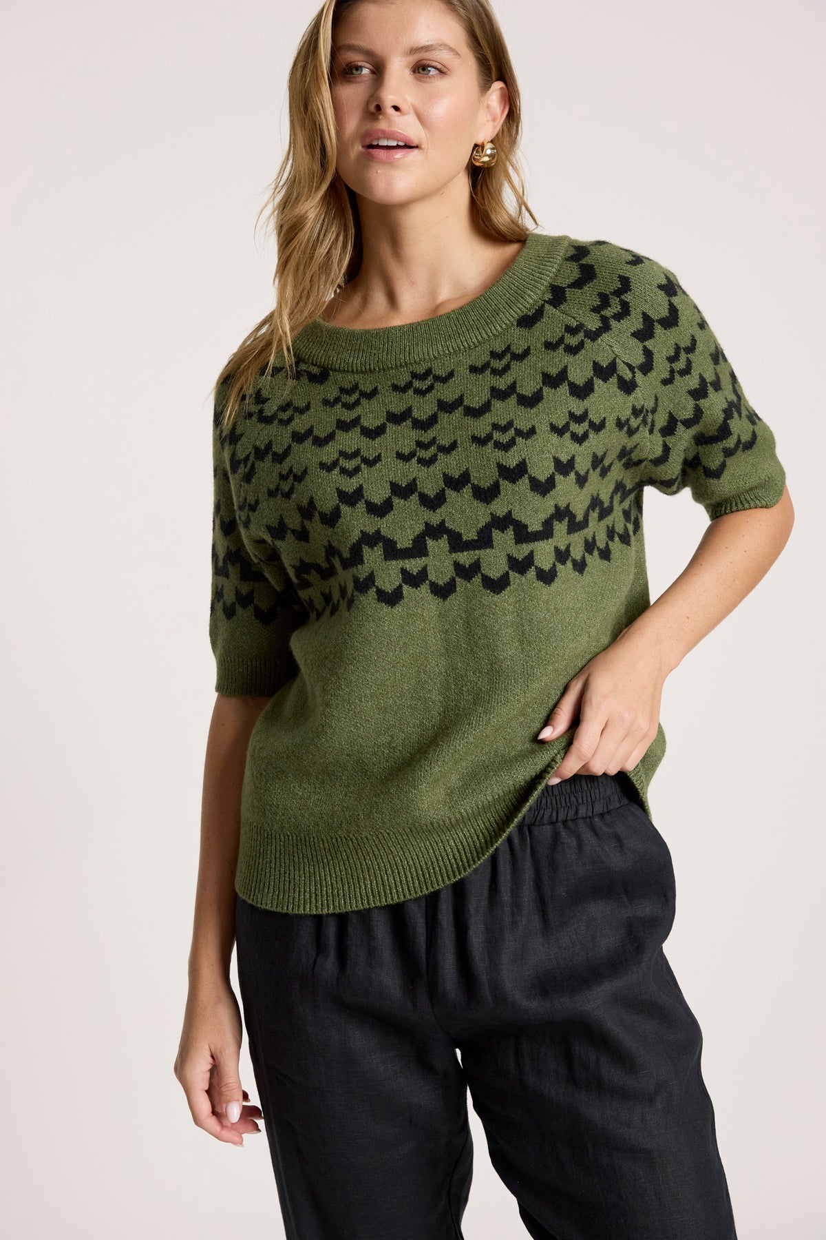 Maasai Knit Top - Pampas/Black - Girl Next Door Fashion
