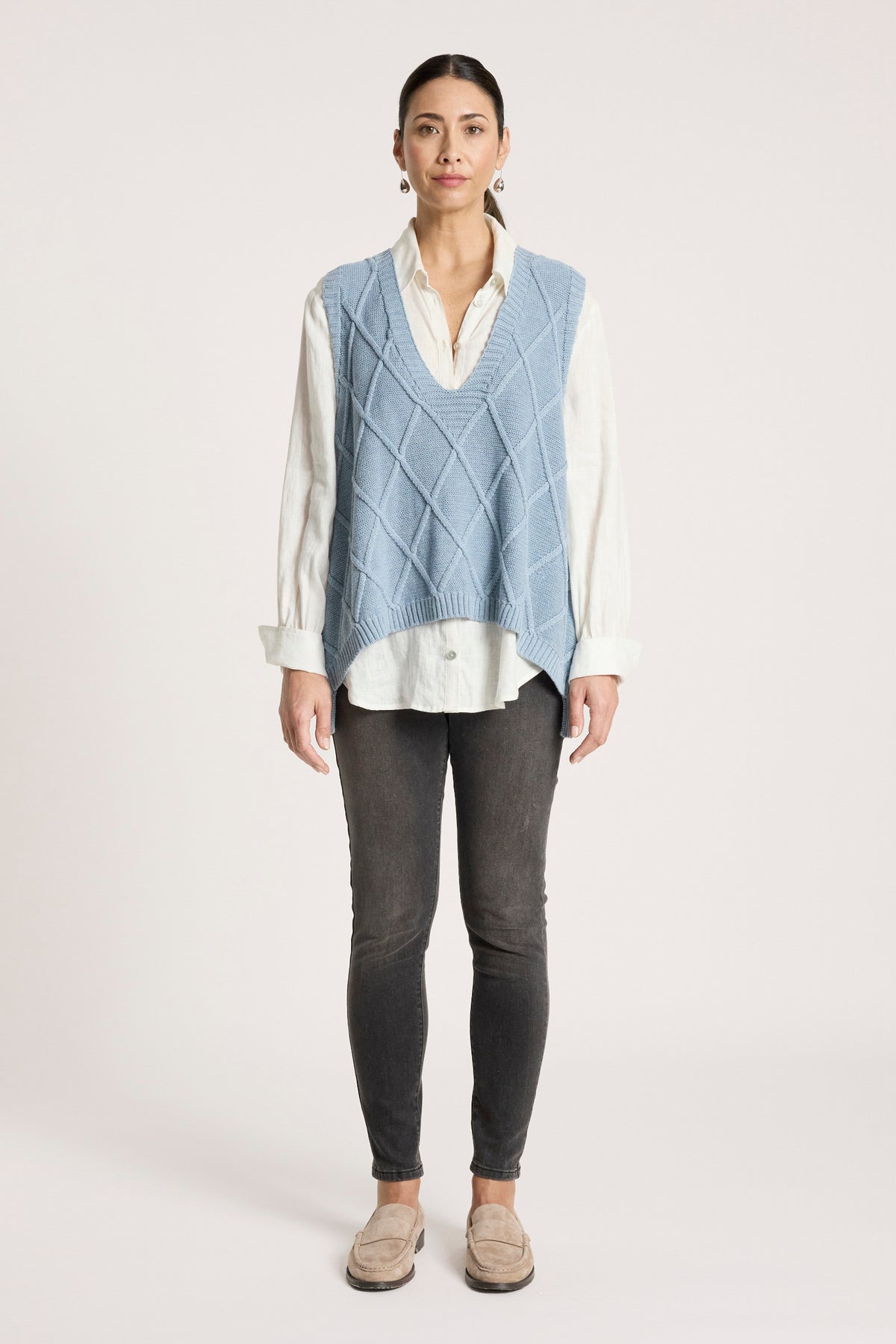 Liora Knit Vest - Lake - Girl Next Door Fashion