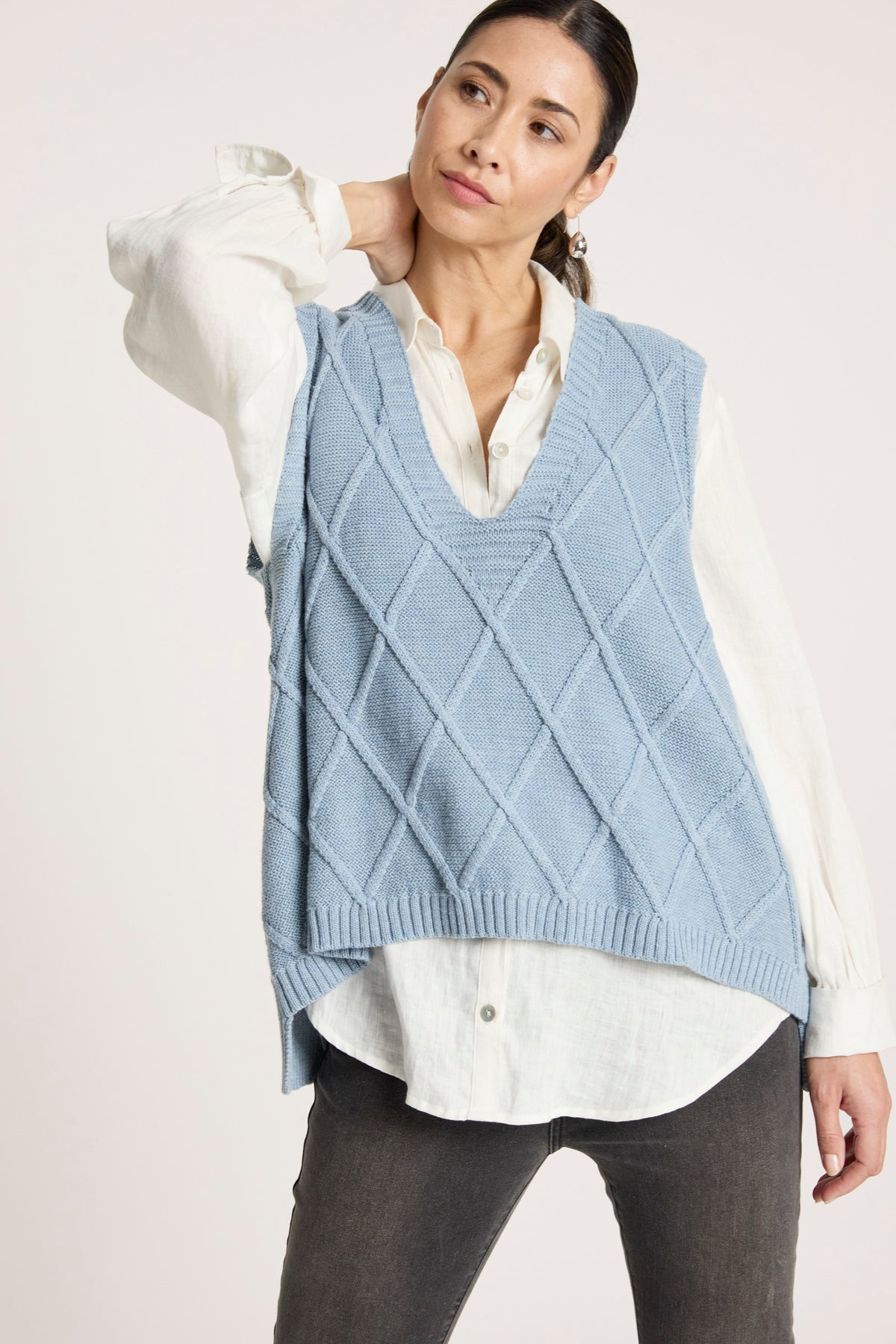 Liora Knit Vest - Lake - Girl Next Door Fashion