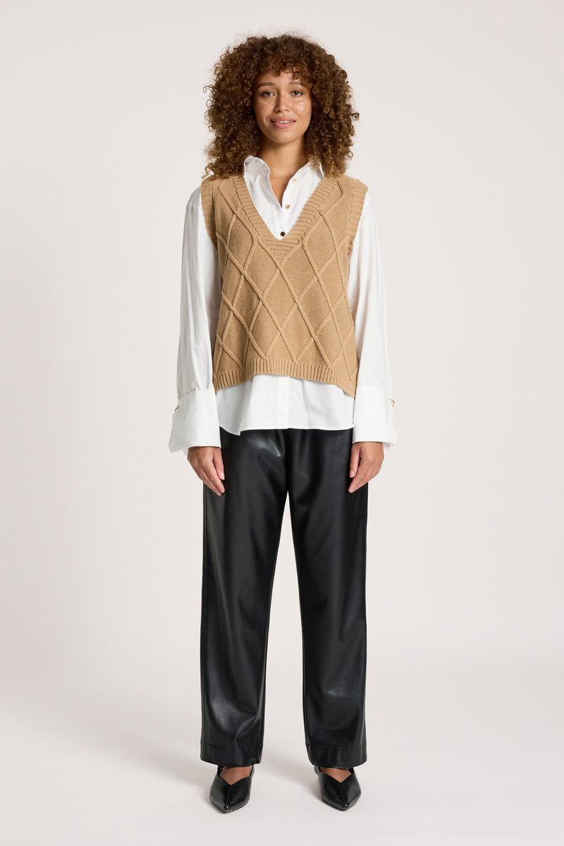 Liora Knit Vest - Mocha - Girl Next Door Fashion