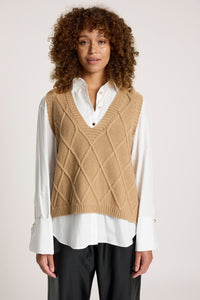 Liora Knit Vest - Mocha - Girl Next Door Fashion