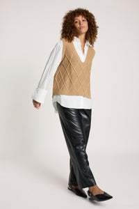 Liora Knit Vest - Mocha - Girl Next Door Fashion