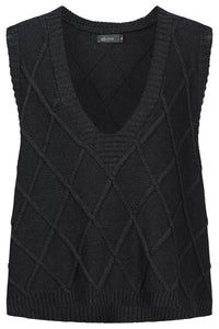 Liora Knit Vest - Char - Girl Next Door Fashion