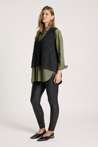 Liora Knit Vest - Char - Girl Next Door Fashion