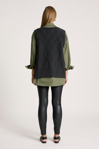 Liora Knit Vest - Char - Girl Next Door Fashion