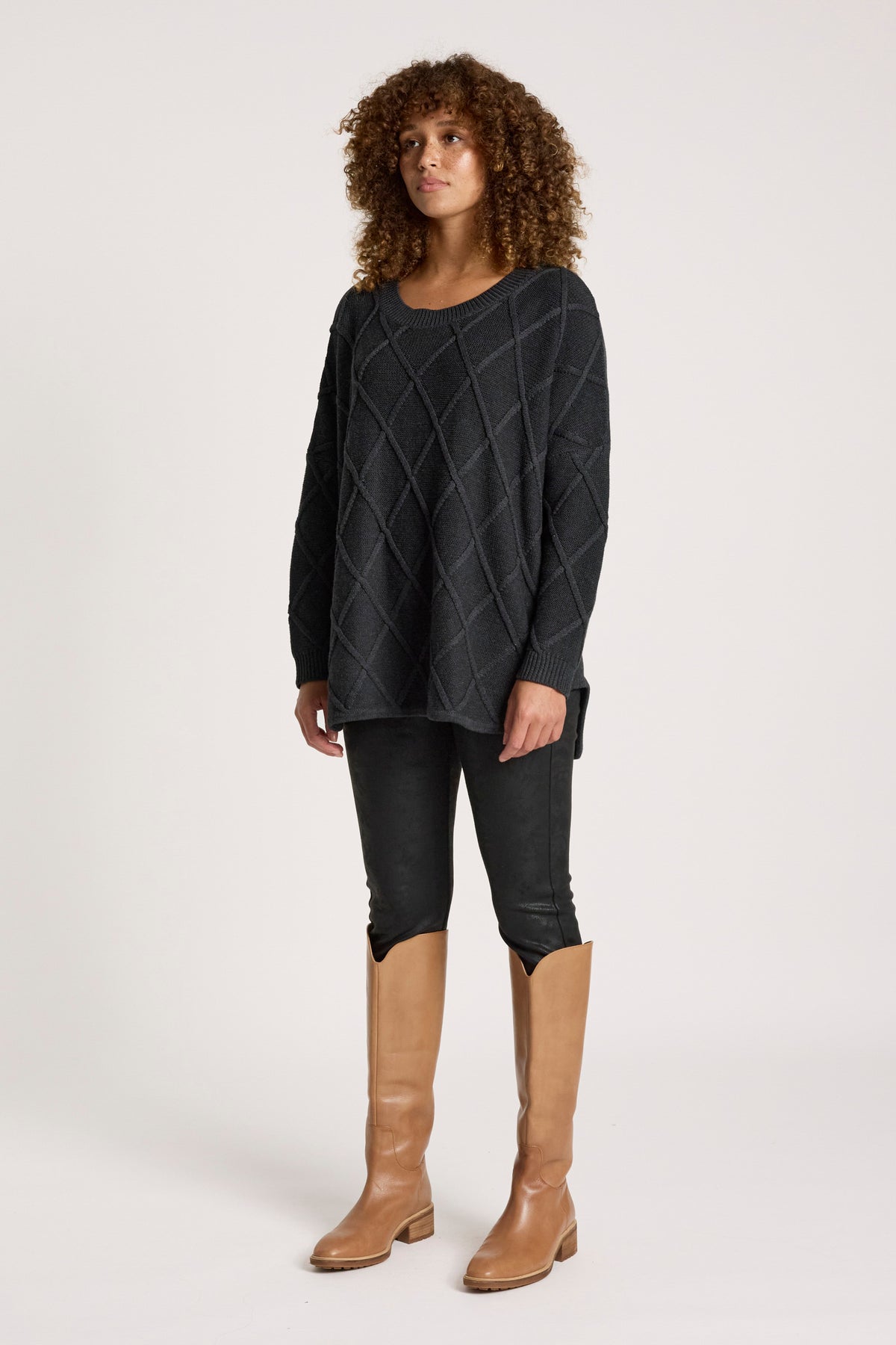 Liora Relaxed Jumper - Char - Girl Next Door Fashion