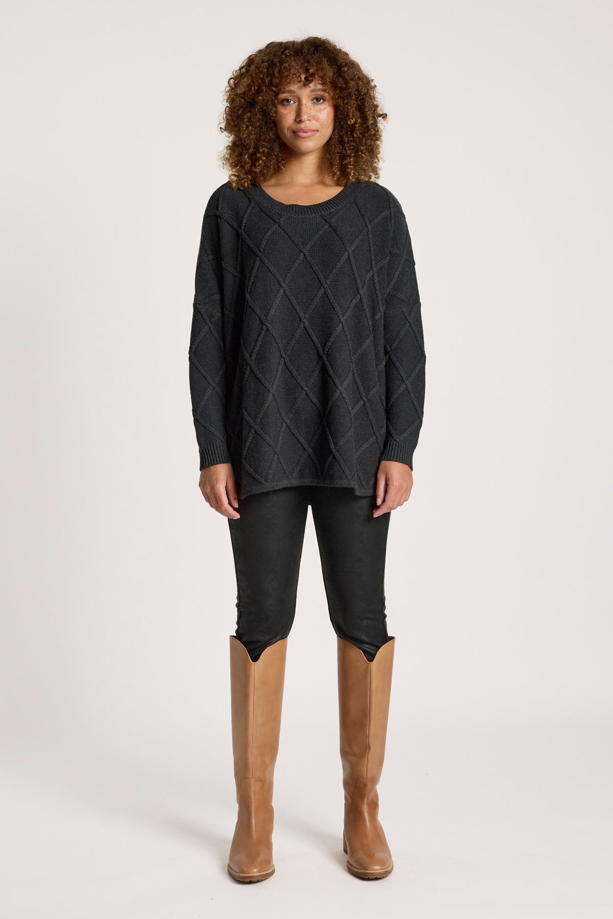 Liora Relaxed Jumper - Char - Girl Next Door Fashion