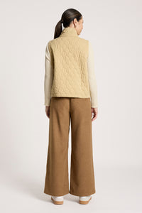 Sansi Quilted Crop Vest - Dune - Girl Next Door Fashion