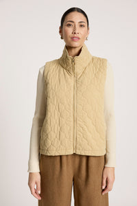 Sansi Quilted Crop Vest - Dune - Girl Next Door Fashion