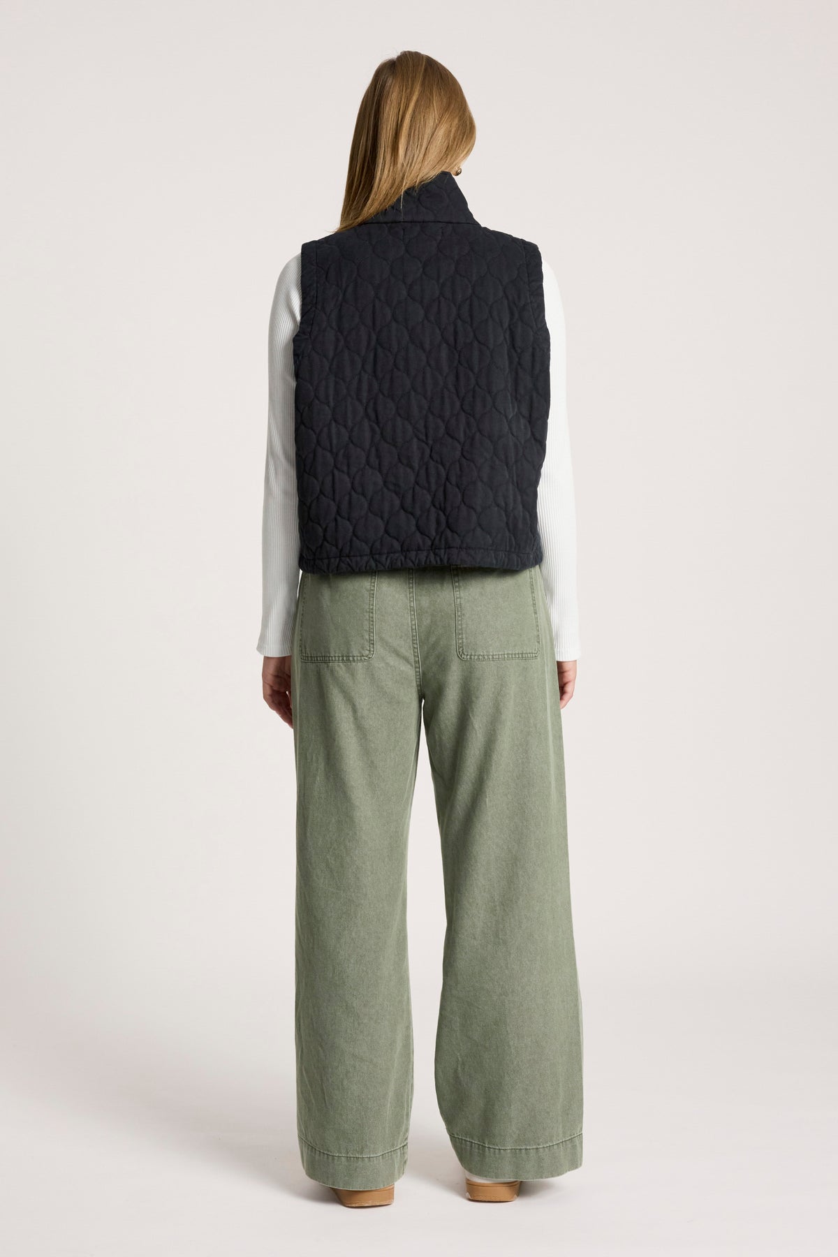 Sansi Quilted Crop Vest - Black - Girl Next Door Fashion