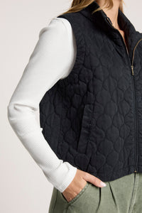 Sansi Quilted Crop Vest - Black - Girl Next Door Fashion