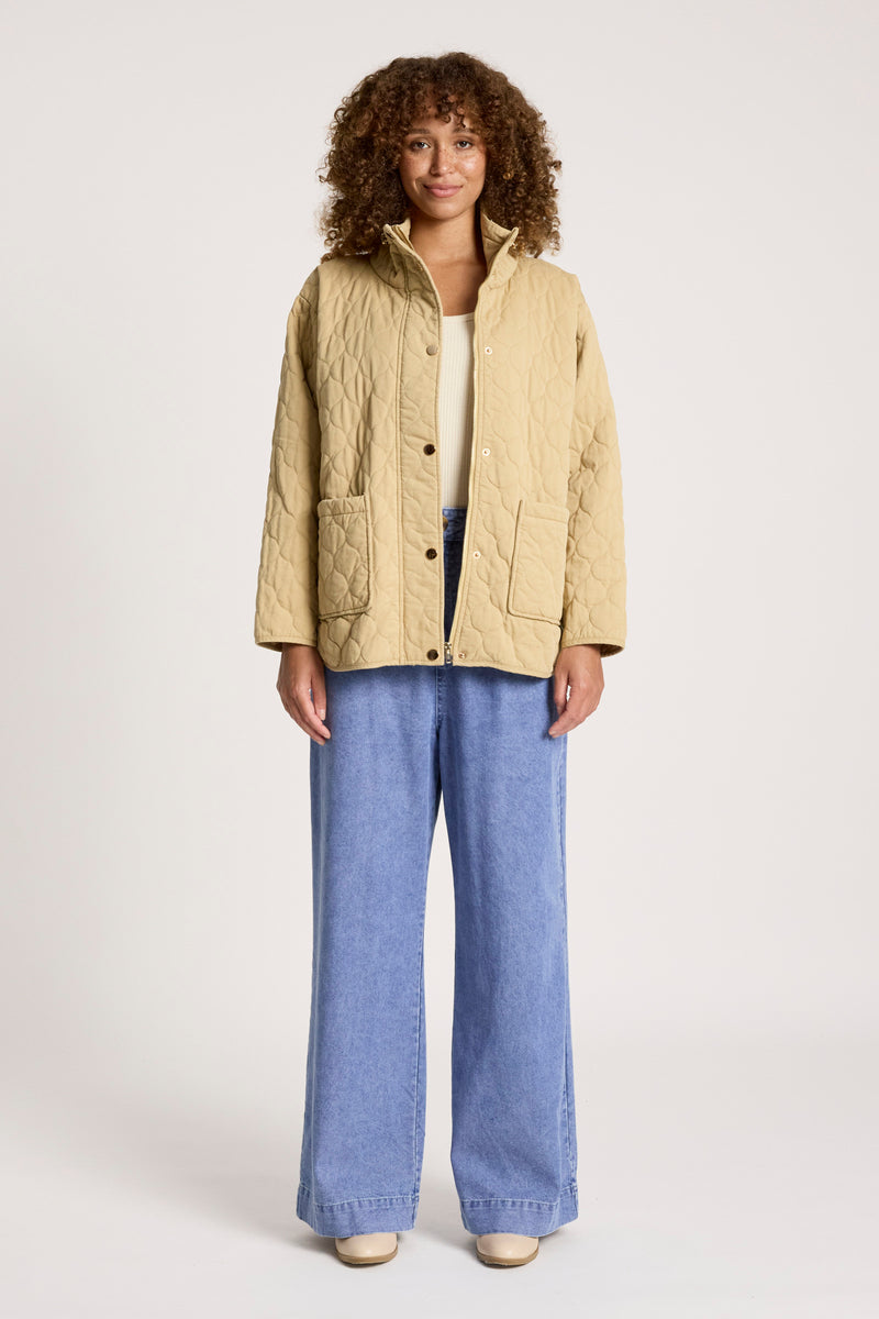 Sansi Quilted Jacket - Dune - Girl Next Door Fashion