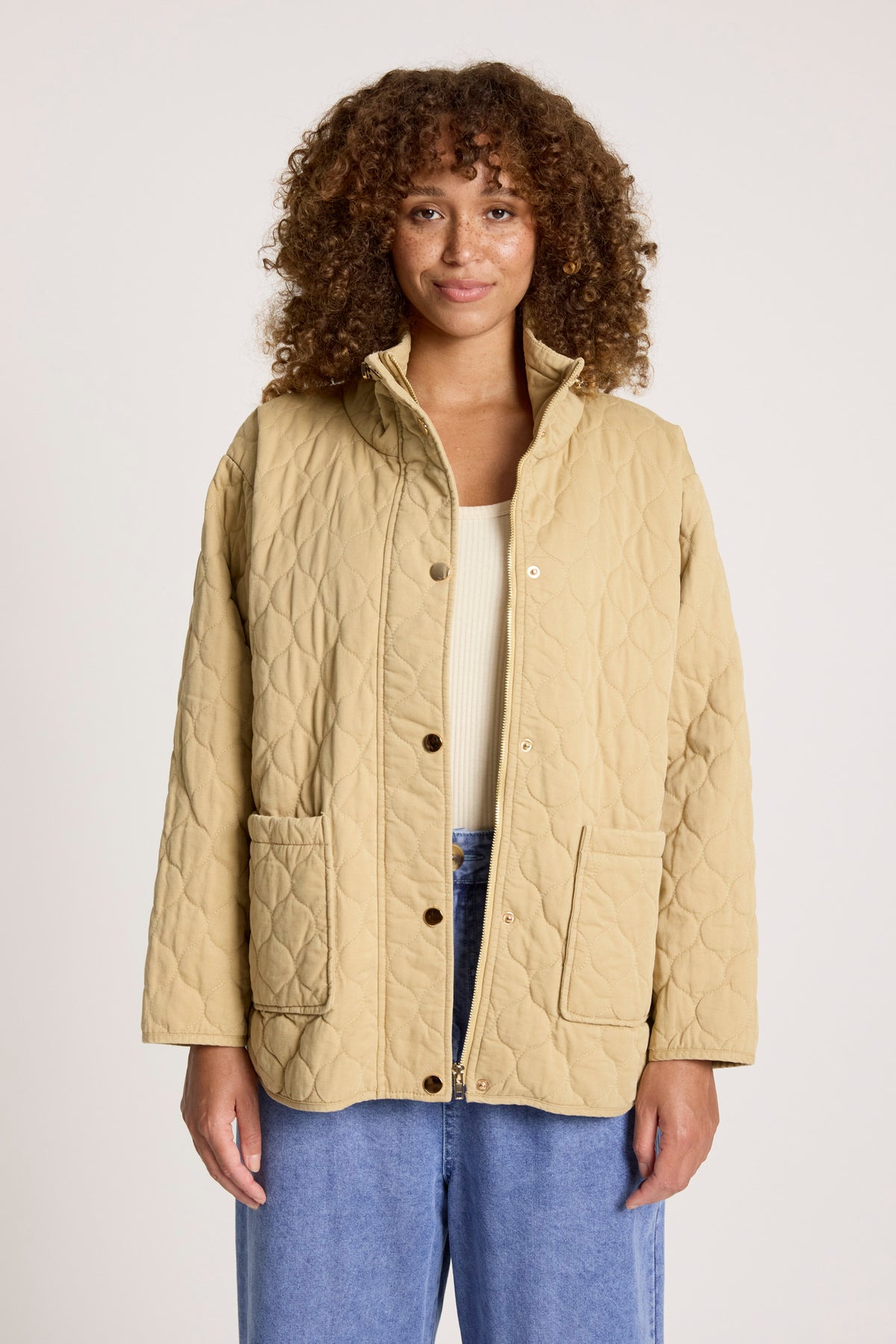 Sansi Quilted Jacket - Dune - Girl Next Door Fashion
