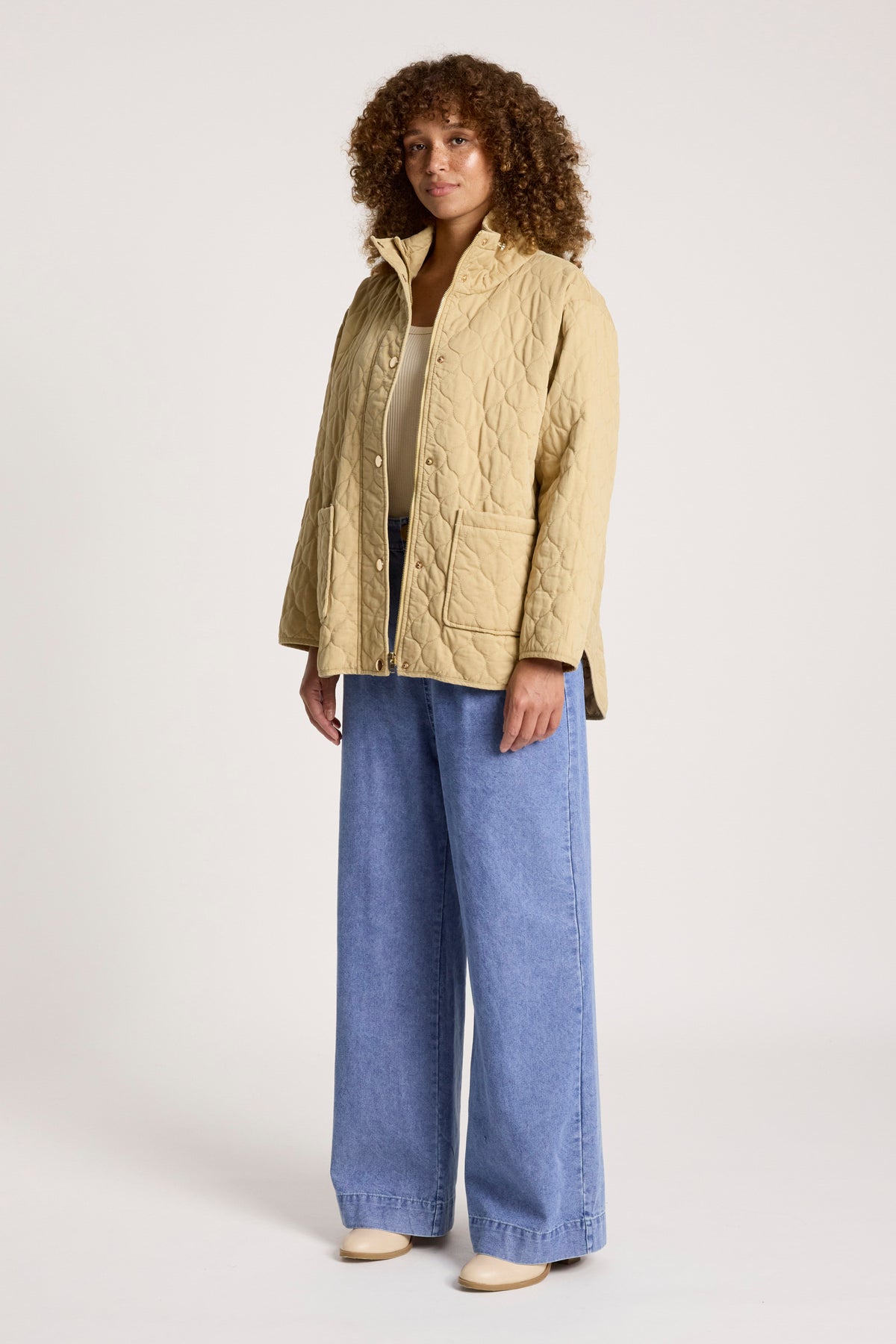 Sansi Quilted Jacket - Dune - Girl Next Door Fashion