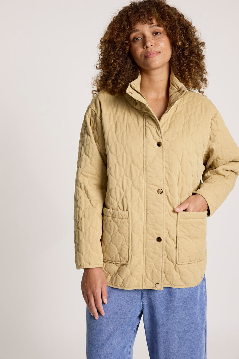 Sansi Quilted Jacket - Dune - Girl Next Door Fashion