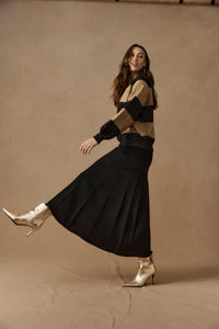 Zarda Cardigan - Mocha/Black - Girl Next Door Fashion
