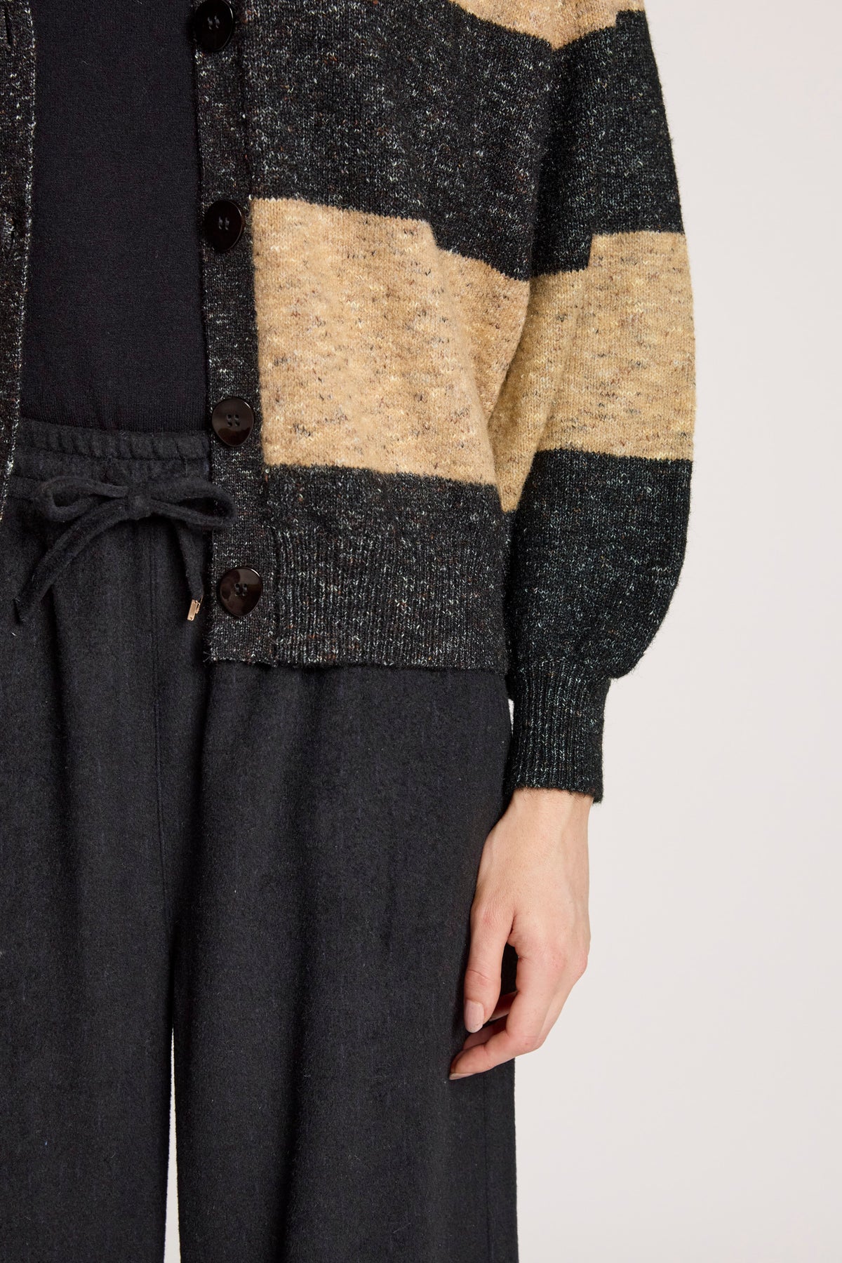 Zarda Cardigan - Mocha/Black - Girl Next Door Fashion