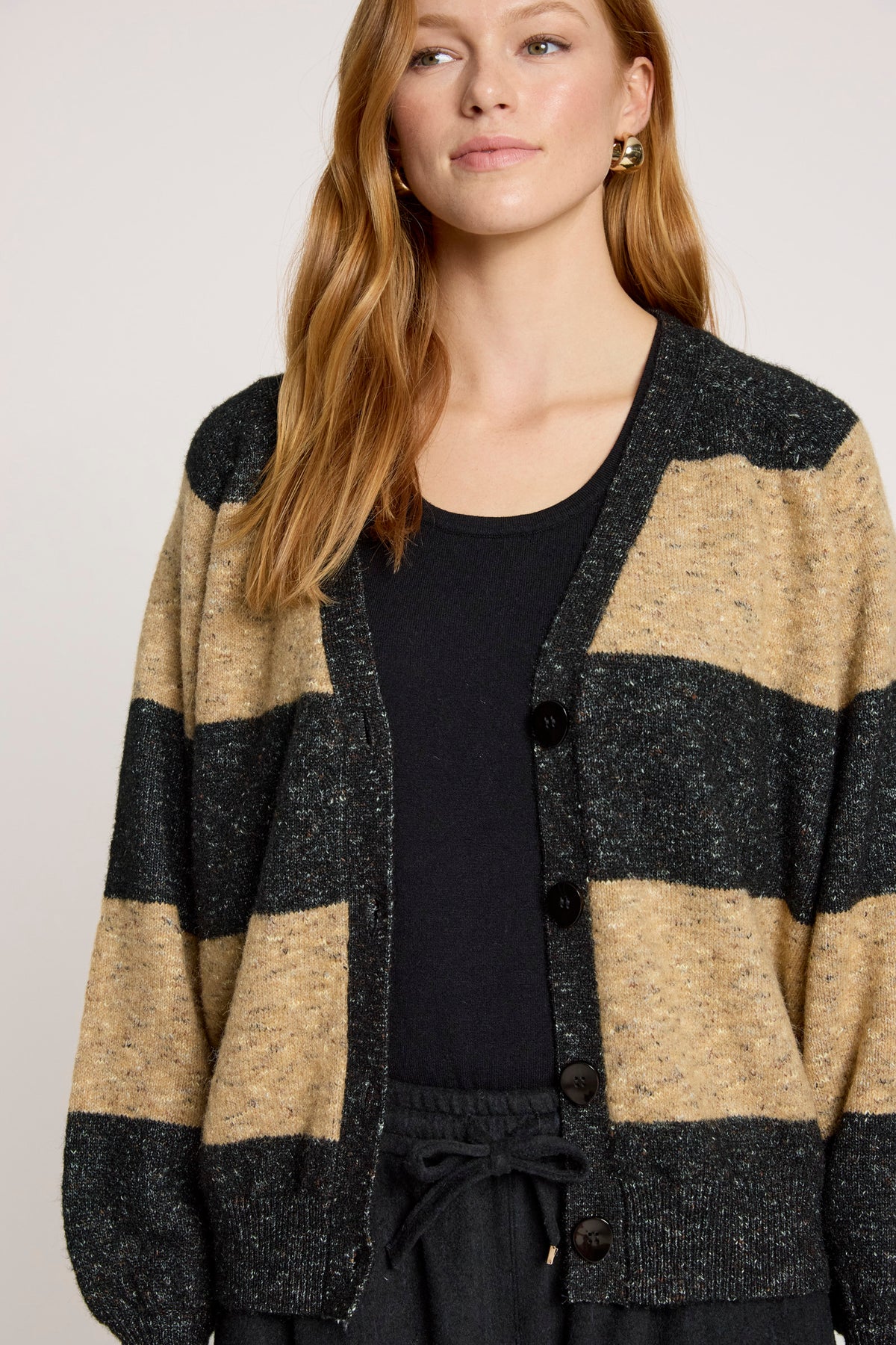Zarda Cardigan - Mocha/Black - Girl Next Door Fashion