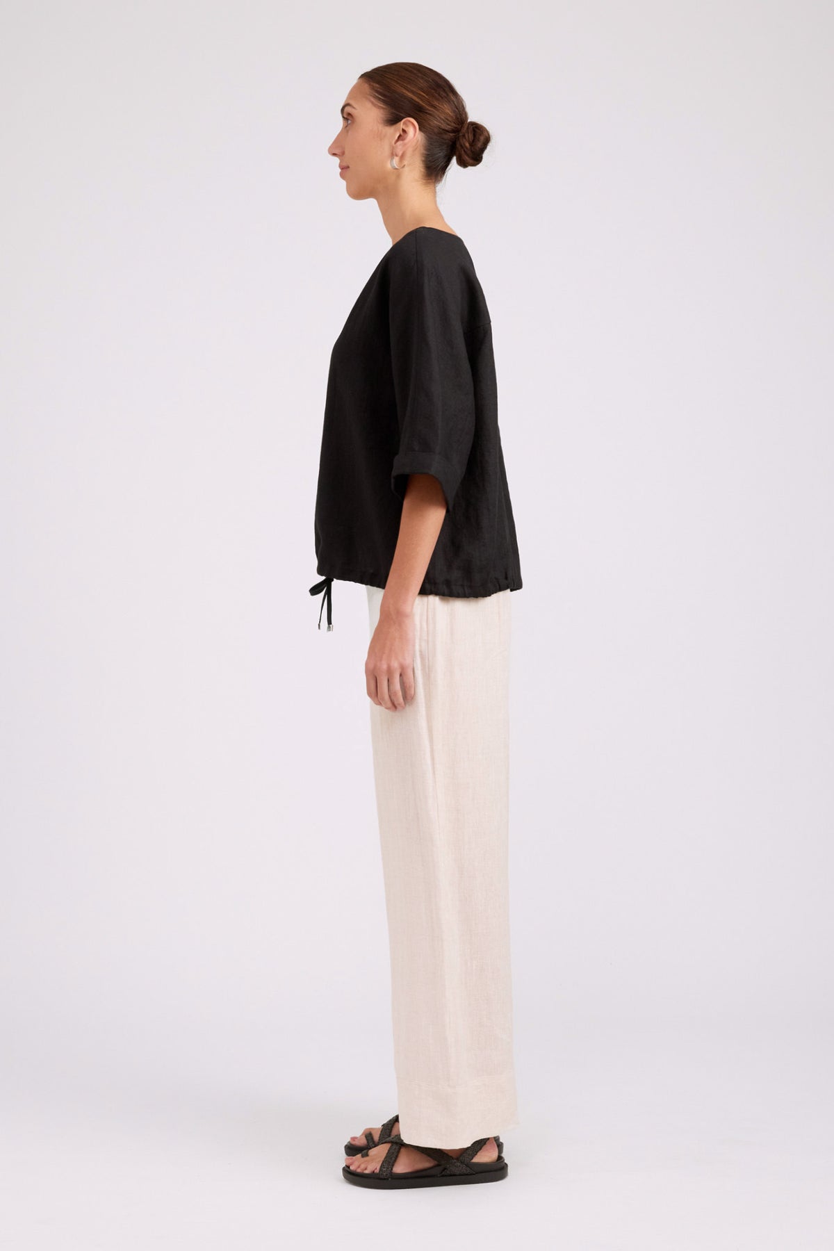 Studio Button Top - Black