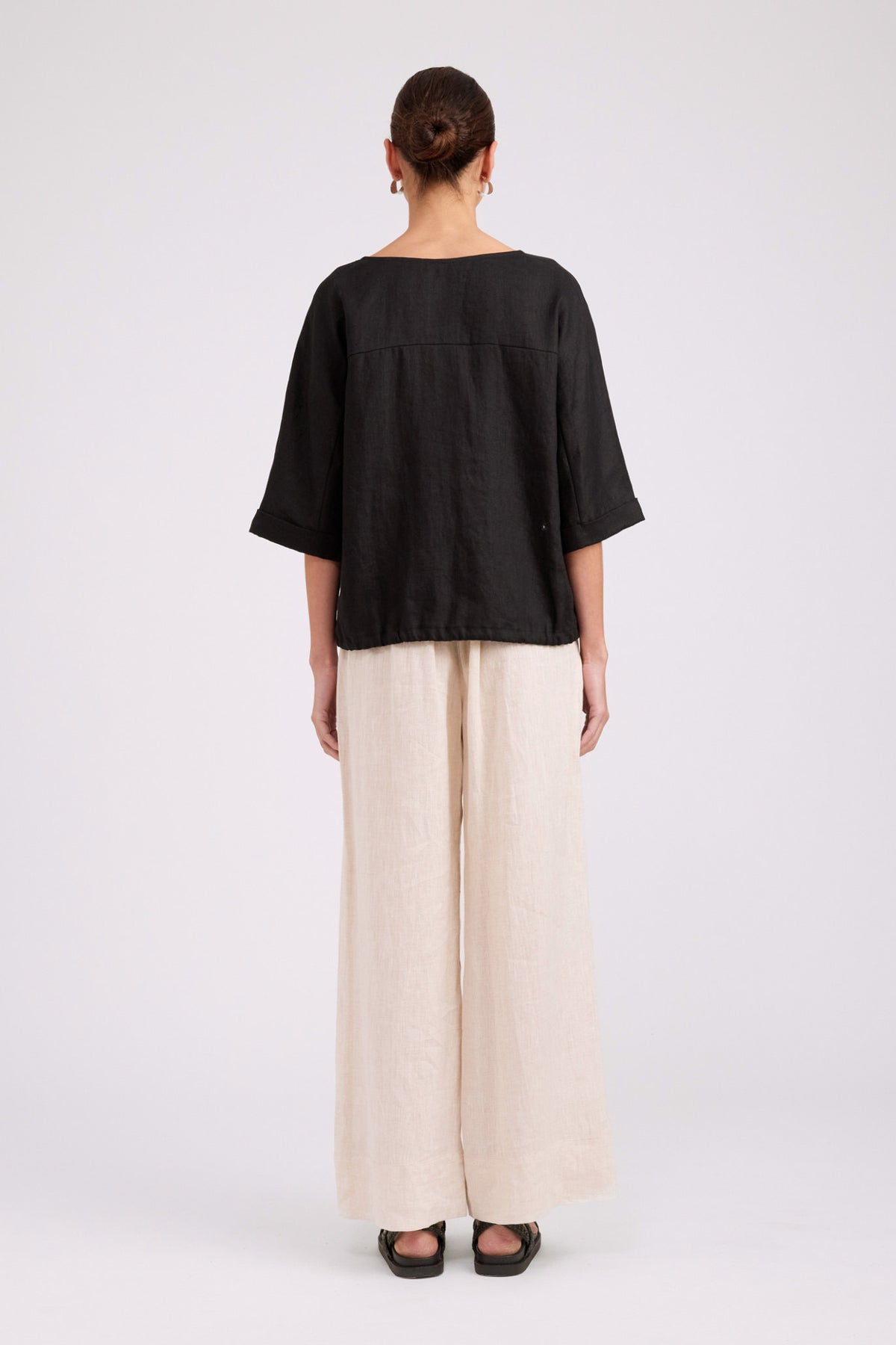 Studio Button Top - Black