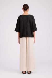 Studio Button Top - Black