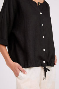 Studio Button Top - Black