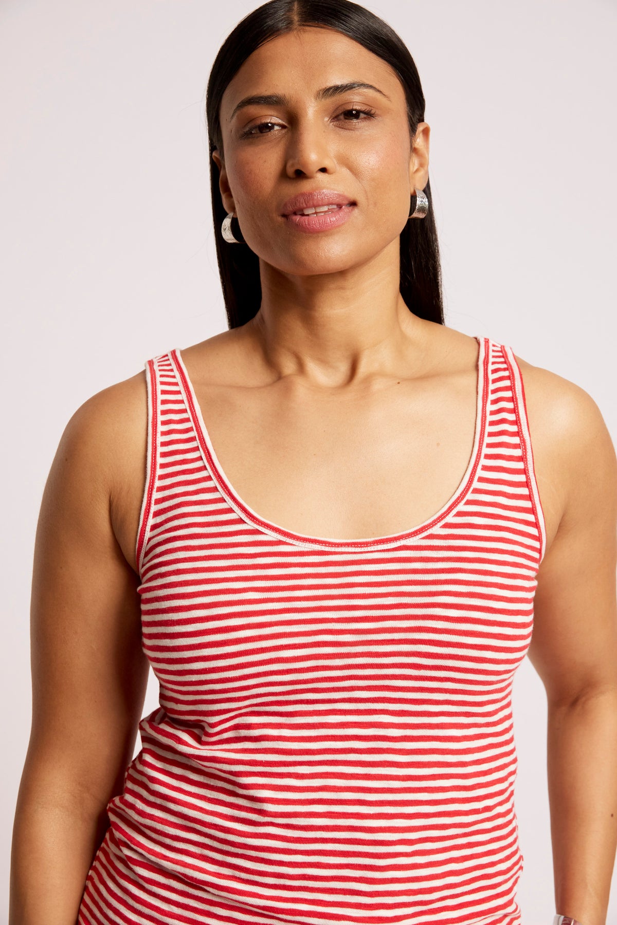 Casa Stripe Tank - Aperol/White