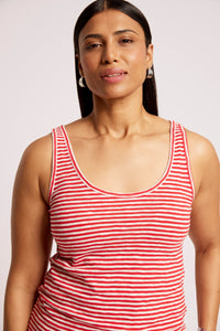 Casa Stripe Tank - Aperol/White