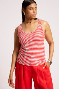 Casa Stripe Tank - Aperol/White