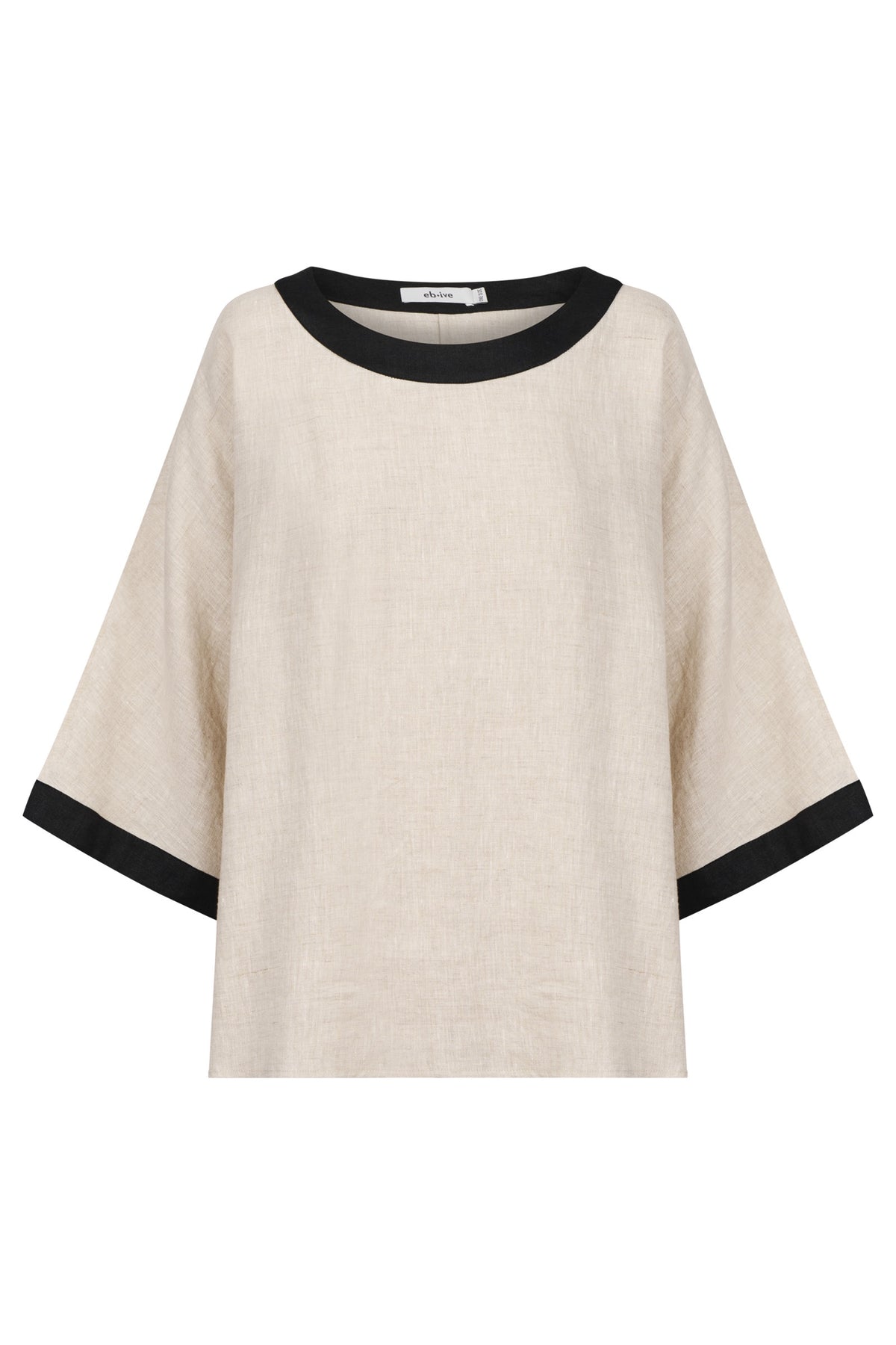 Maris Relaxed Splice Top - Tusk/Black