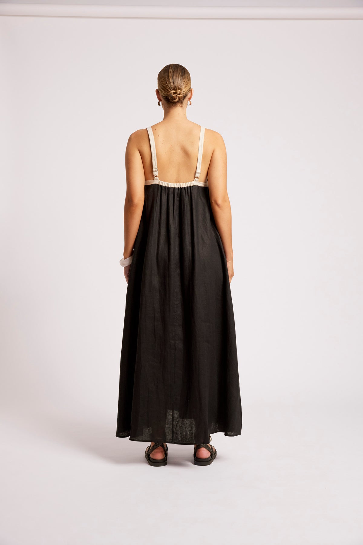 Maris Splice Tank Maxi Dress - Black
