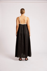 Maris Splice Tank Maxi Dress - Black