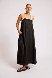 Maris Splice Tank Maxi Dress - Black