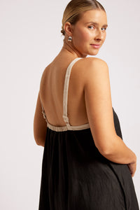 Maris Splice Tank Maxi Dress - Black
