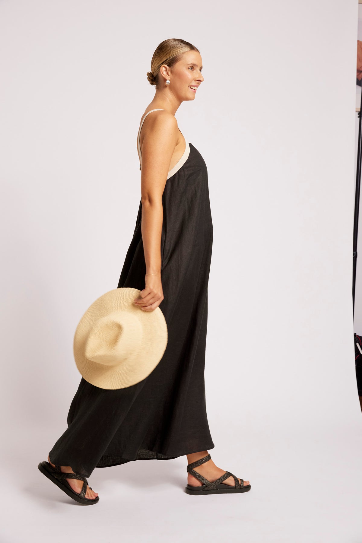 Maris Splice Tank Maxi Dress - Black