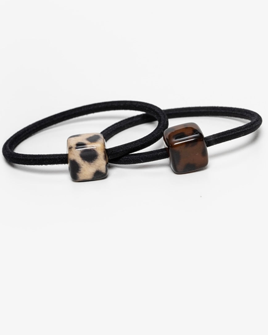 Cheetah Cube Hair Tie Set
