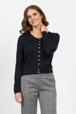 Merino Cropped Cardi - Midnight