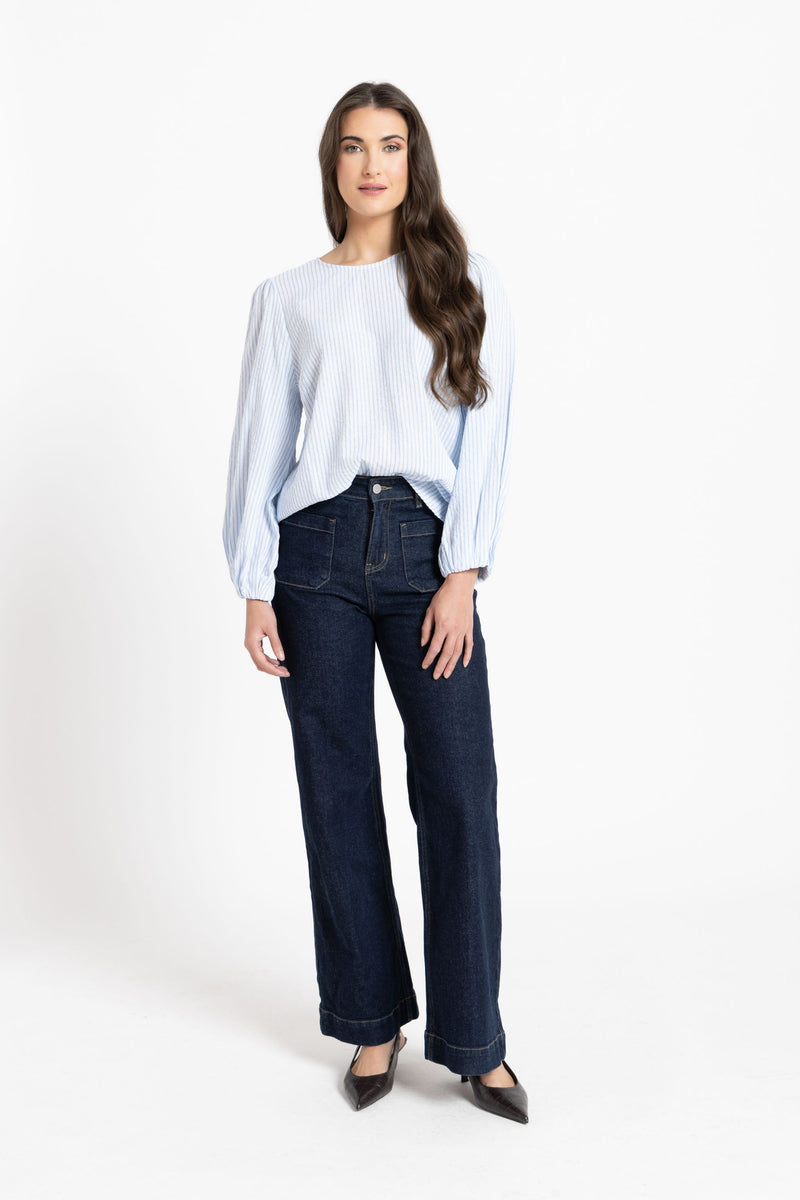 Brilliance Top / Blue Stripe