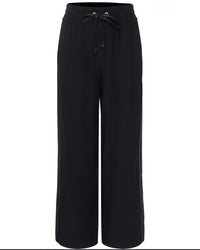 Indiana Wide Leg Pant / Black With  Satin