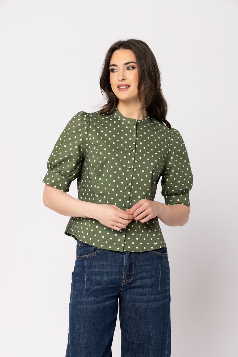 Serene Shirt / Olive Spot
