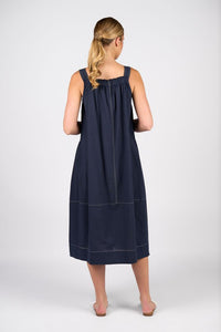 Sleeveless Balloon Dress with Front Pockets - Ink