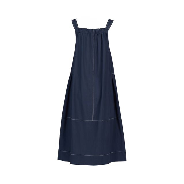 Sleeveless Balloon Dress with Front Pockets - Ink