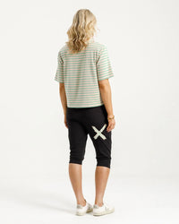 3/4 Apartment Pants / Black With Candy Apple X