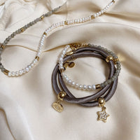 3048-0002 Pure Steel Wrap Bracelet - Taupe Satin