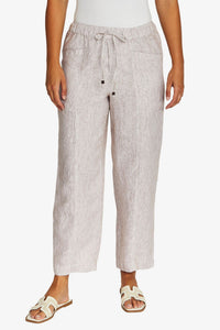 Core Stripe D/String Pant / Chestnut - White