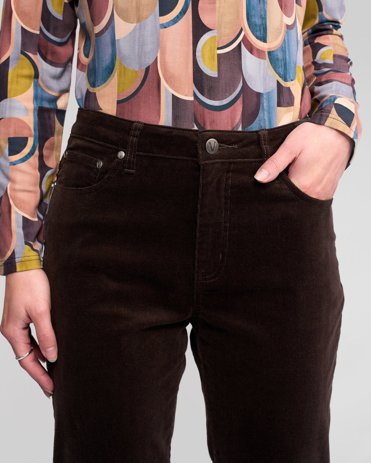 Arch  Straight Leg Full Length Cord / Walnut - Girl Next Door Fashion