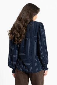 Movement Blouse / Navy Geo